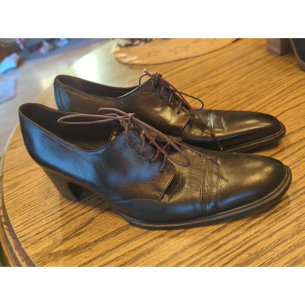 Vivien Lee Women's Designer Heels Loafers Lace Up Comfort EU 38 1/2 - US Size 8 - Picture 3 of 10